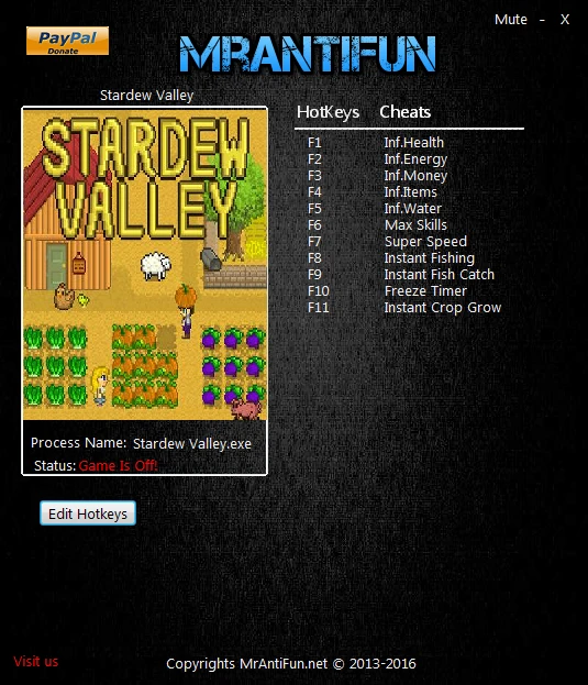 Stardew Valley: Трейнер/Trainer (+11) [1.20] {MrAntiFun}