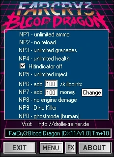 Far Cry 3 - Blood Dragon: Трейнер/Trainer (+10) [1.0: DX11] {dR.oLLe}