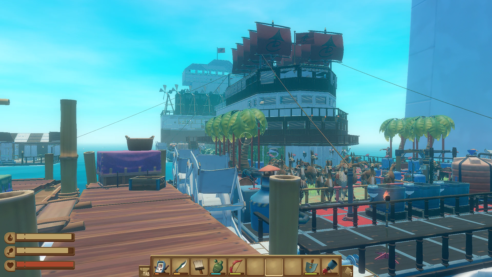 Raft "Сохранение - Большой плот с кучей ресурсов, пройдено всё"