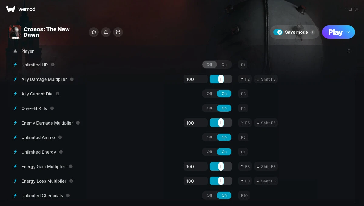 Cronos: The New Dawn "Трейнер +14 от WeMod: Бессмертие, патроны, энергия, химикаты, супер урон"
