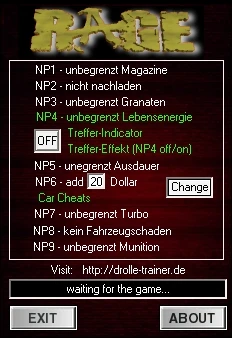 Rage: Трейнер/Trainer (+9) [1.02/Update 2] {dr.olle}