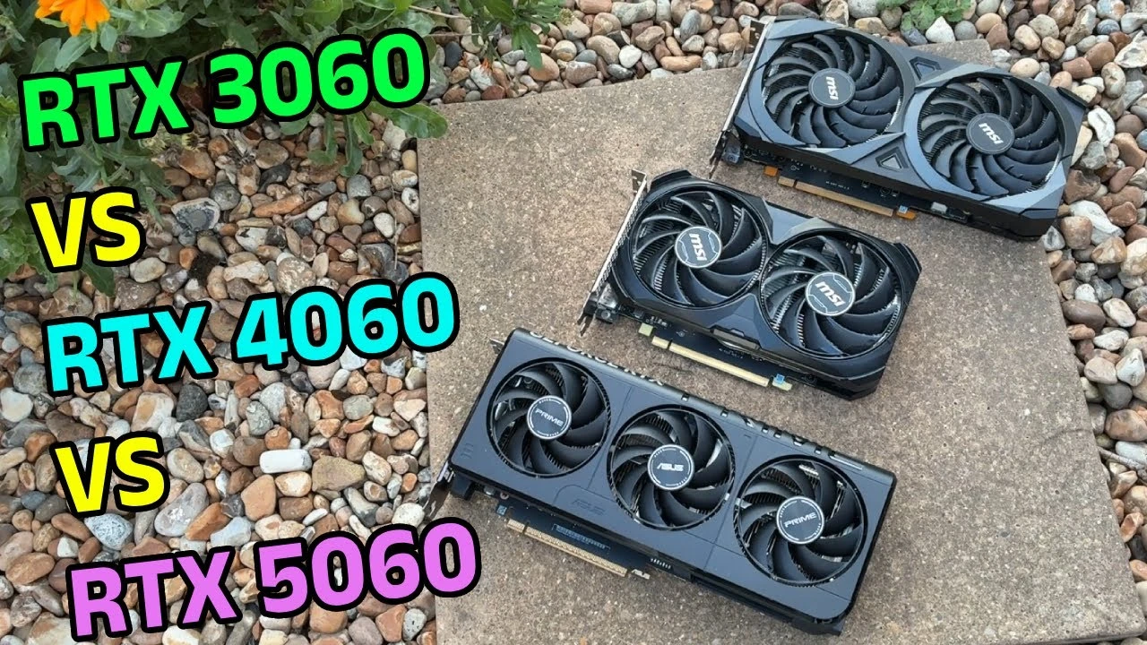 Недорогие видеокарты GeForce RTX 5060, RTX 4060 и RTX 3060 сравнили в 9 играх в 1080p