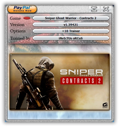 Sniper: Ghost Warrior Contracts 2: Трейнер/Trainer (+10) [1.39421] {iNvIcTUs oRCuS / HoG}