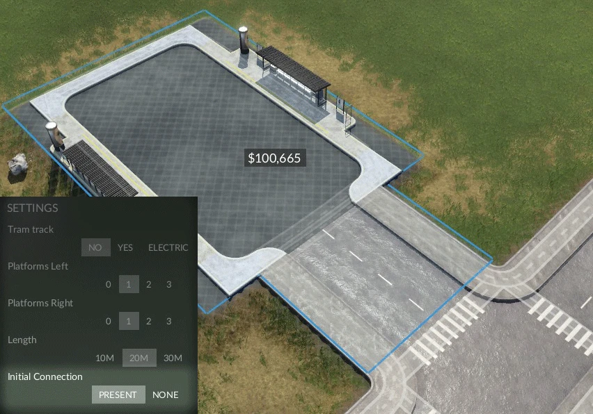 Transport Fever 2 "Initial Connection Toggle for Modular Road Stations"