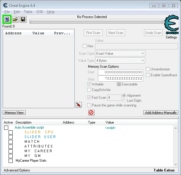 NBA 2K15: Таблица для Cheat Engine