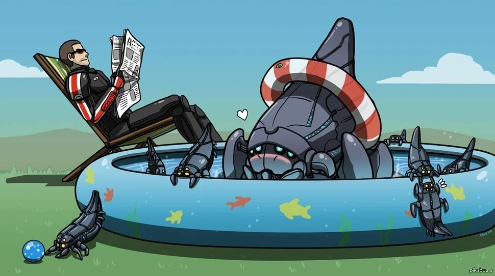 Шепард и Жнецы на отдыхе