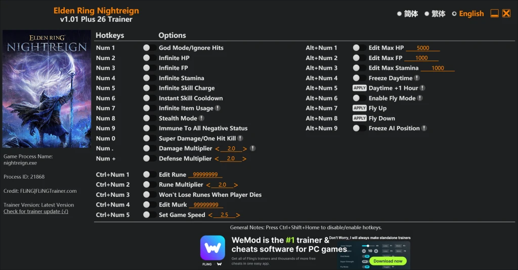 Elden Ring: Nightreign "Трейнер +26" [1.01] {FLiNG}