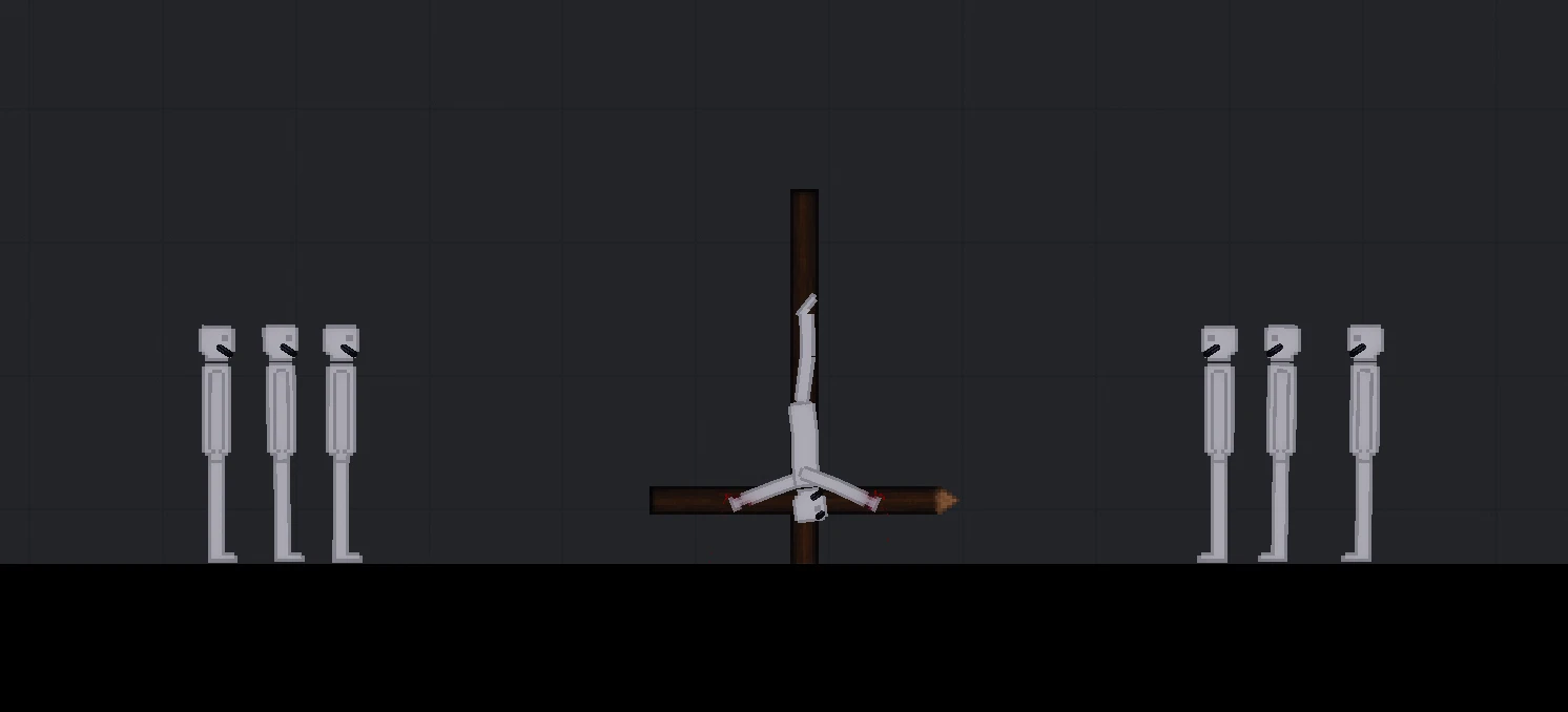 People Playground "Кощунственная пародия на распятие с перевёрнутым крестом и улыбающимся ликом" [1.27.5+]