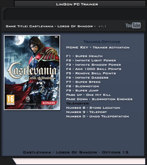 Castlevania: Lords of Shadow ~ Ultimate Edition: Трейнер/Trainer (+13) [1.1] {LinGon}