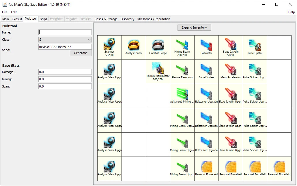 No Man's Sky "Редактор сохранений 1.5.19 / SAVE EDITOR No Man's Sky v1.5.19"