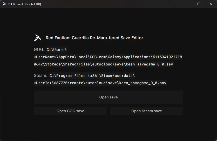 Red Faction: Guerrilla Re-Mars-tered "Редактор сохранений" [1.0.2] {rfg-modding}