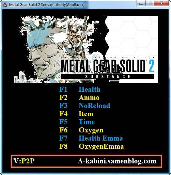 Metal Gear Solid 2 Sons of Liberty: Трейнер/Trainer (+8) [1.0] {Abolfazl.k}