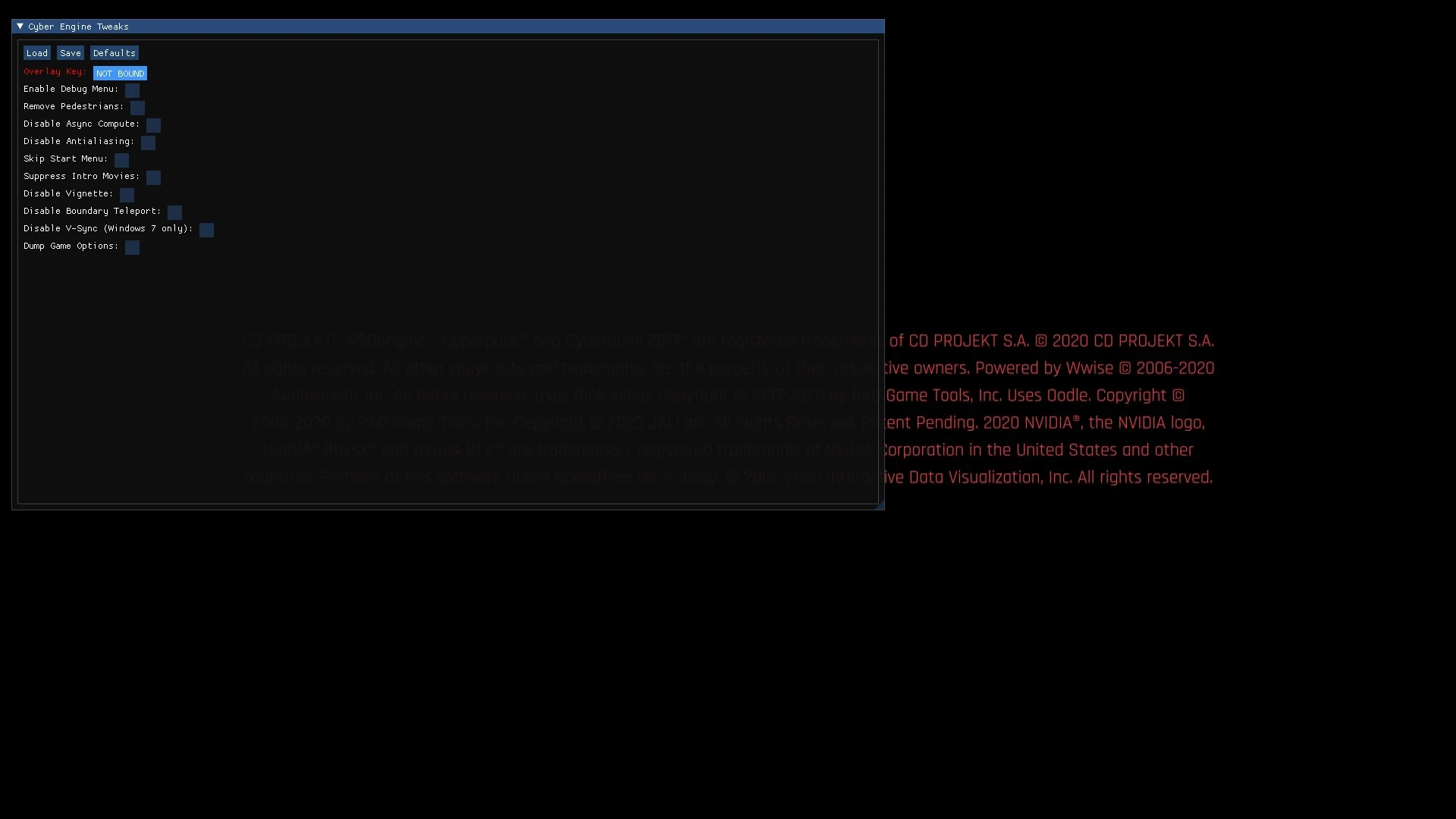 Cyberpunk 2077 "Cyber Engine Tweaks - фреймворк для модов и фикс игры"[1.37.1]