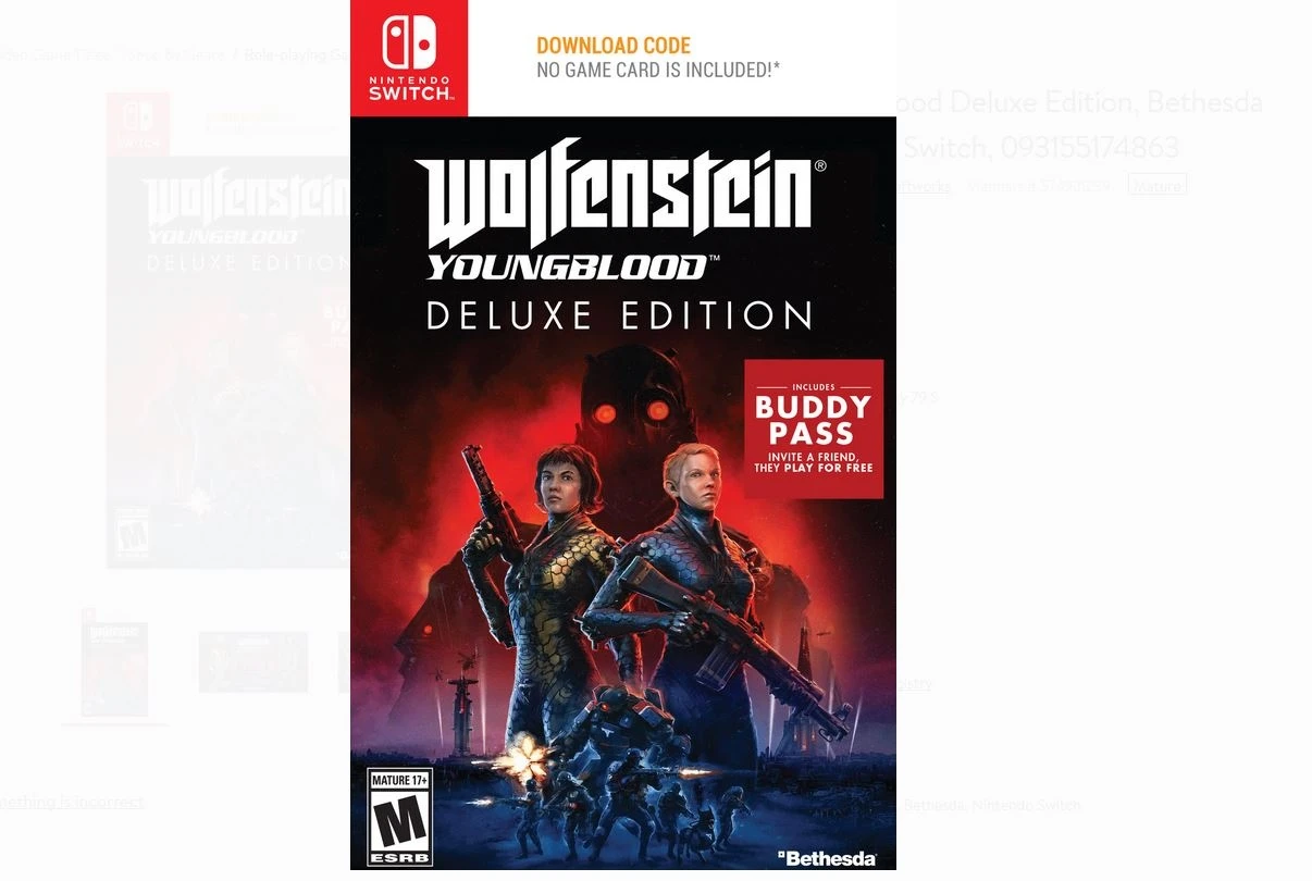 Бокс-арт Wolfenstein: Youngblood для Switch