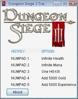 Dungeon Siege 3: Трейнер/Trainer (+5) [1.1] {24K/PlayGround.ru}