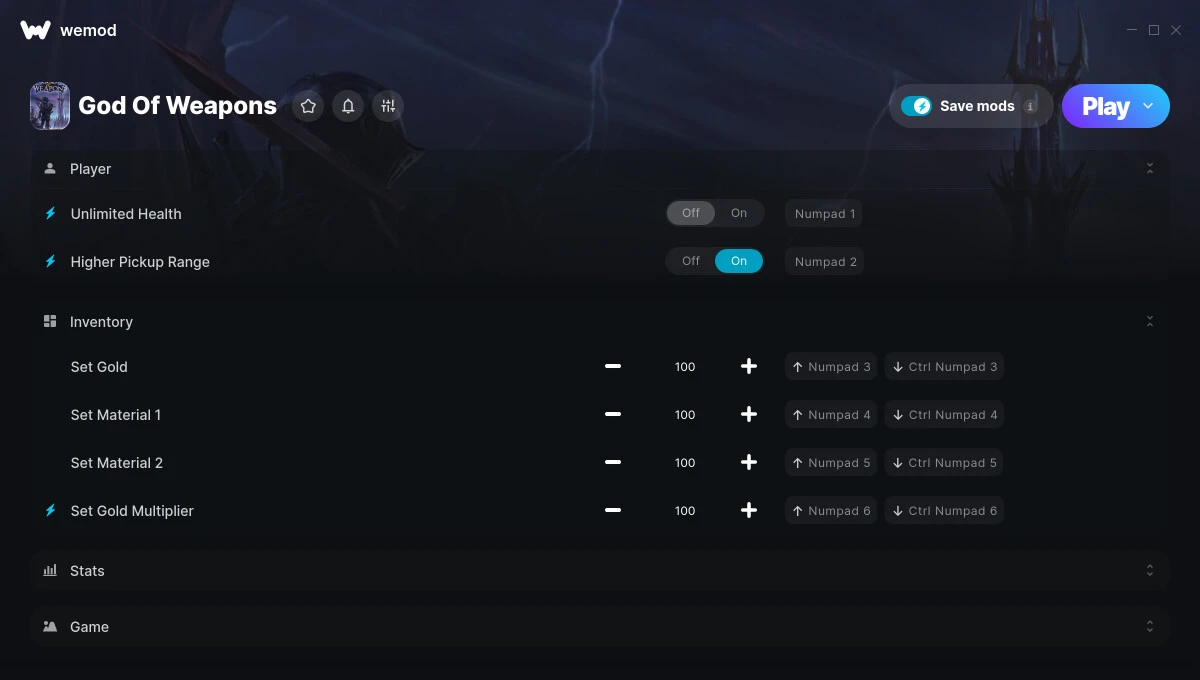 God Of Weapons "Трейнер +14" [UPD: 14.05.2025] {GreenHouse / WeMod}
