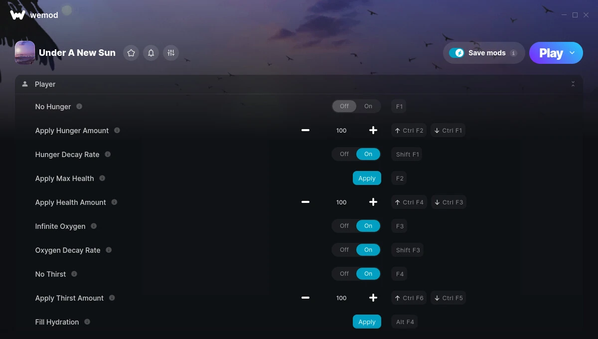 Under A New Sun "Трейнер +21: Кислород, голод, жажда и пр" {system / WeMod}
