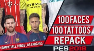 PES 2018 "Megafacepack + Tattoopack Repack2