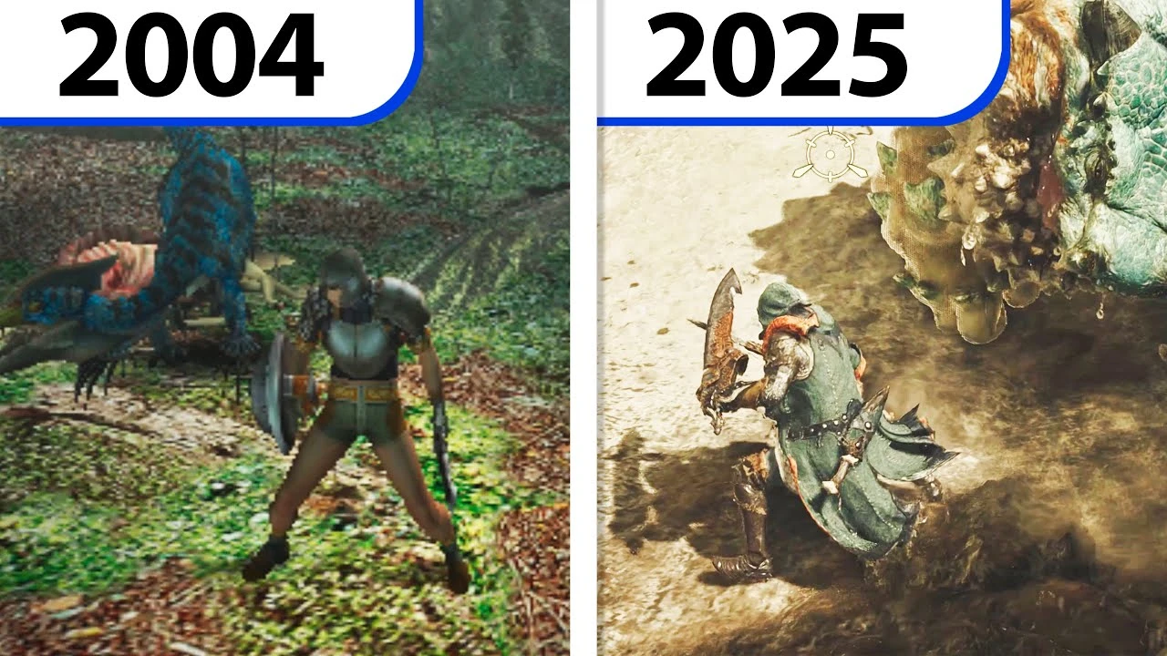 Эволюция графики Monster Hunter с 2004 по 2025 год