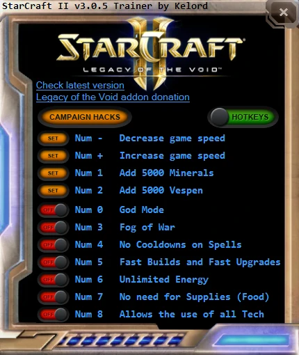 StarCraft 2: Legacy of the Void: Trainer/Трейнер (+10) [3.0.5] {Kelord}
