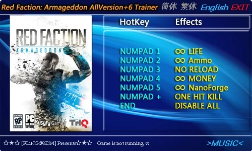 Red Faction - Armageddon: Трейнер/Trainer (+6) [All Versions: 1.0 and Others - DX9/DX11] {FLiNG}