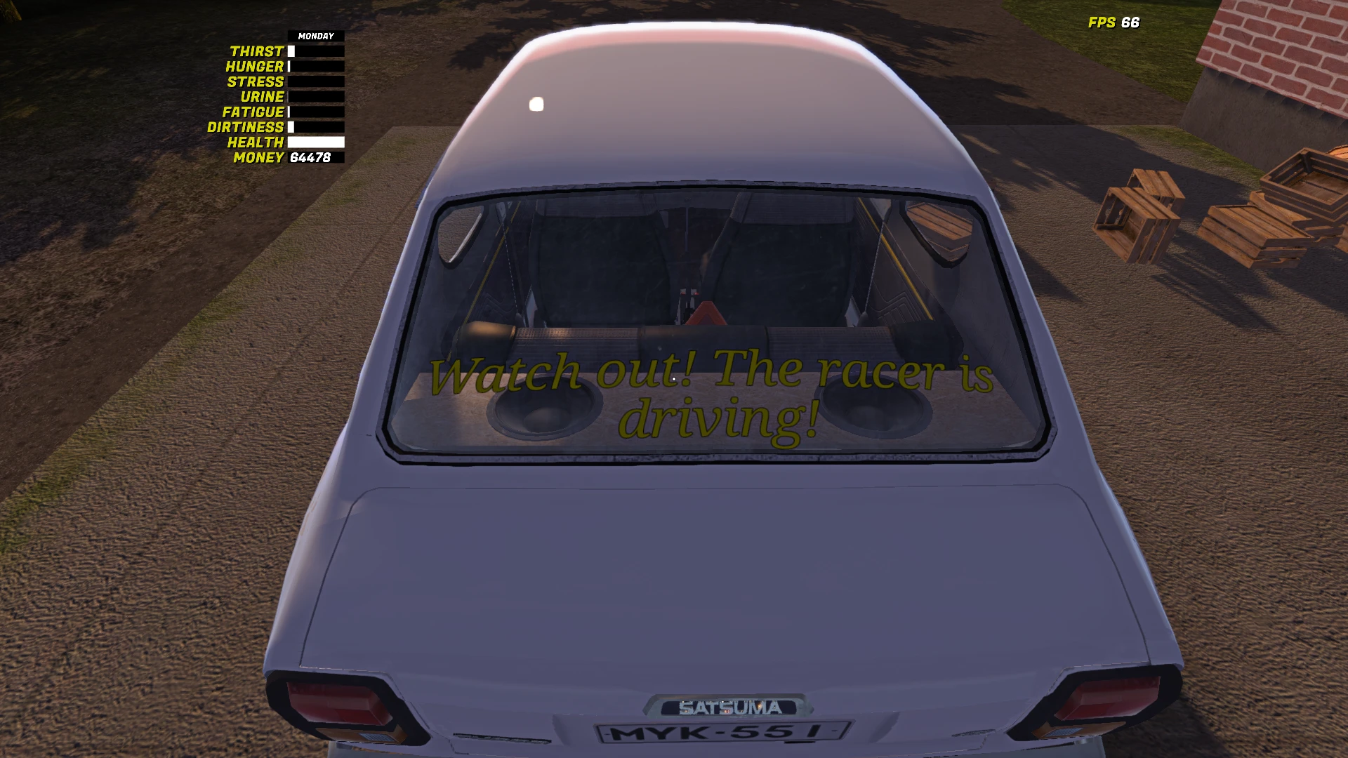 My Summer Car "Прикольный стикер на заднее стекло"