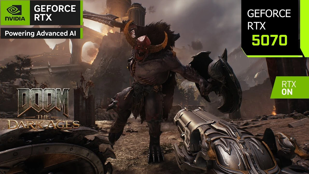 Тест DOOM: The Dark Ages на RTX 5070 с DLSS 4 и ультра настройками