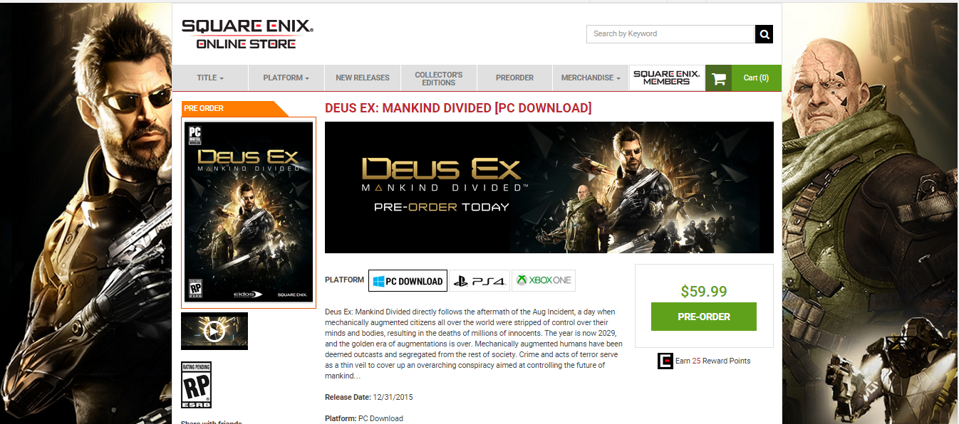 Дата релиза Deus Ex:Mankind Divided