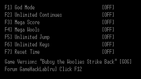Bubsy the Woolies Strike Back: Трейнер/Trainer (+7) [GOG] {LIRW / GHL}