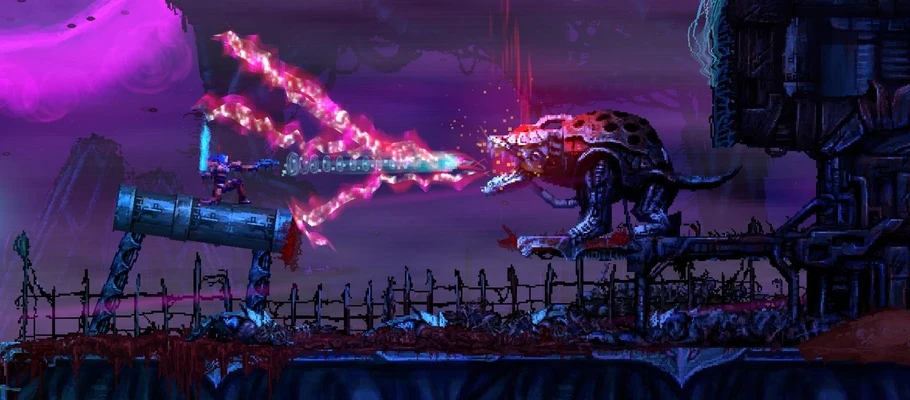 Полчаса игрового процесса космо-брутальной игры Valfaris с комментариями разработчиков