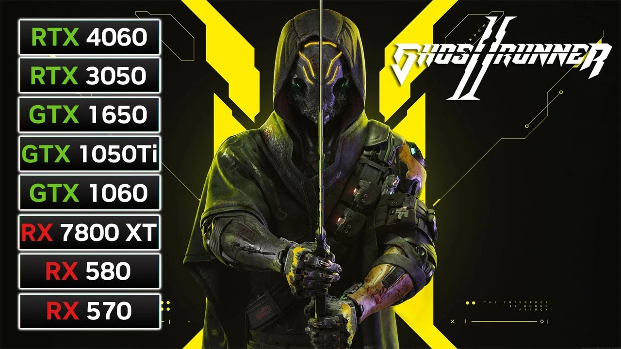 8 видеокарт в действии: Ghostrunner 2 на RX 7800 XT, RTX 4060 и других GPU