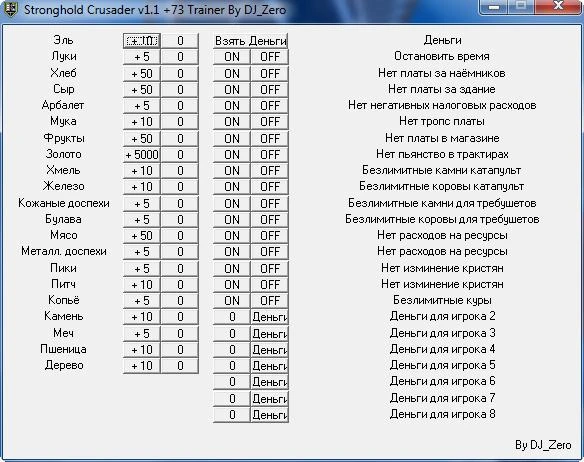 Stronghold: Crusader:  Трейнер (+73) [1.1] {Dj_Zero}