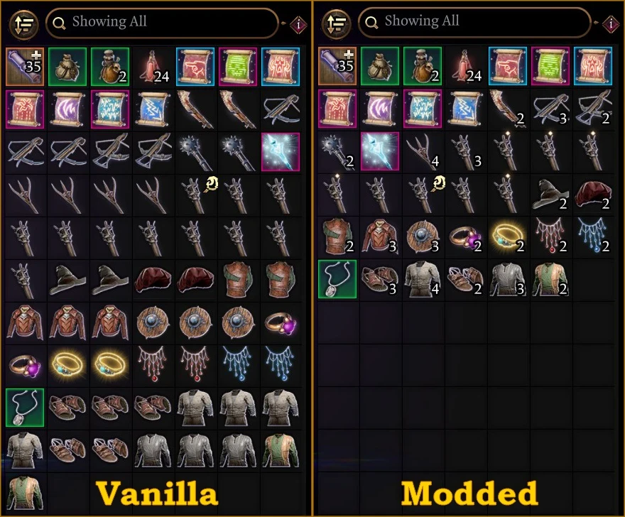 Baldur's Gate 3 "Стеки предметов"