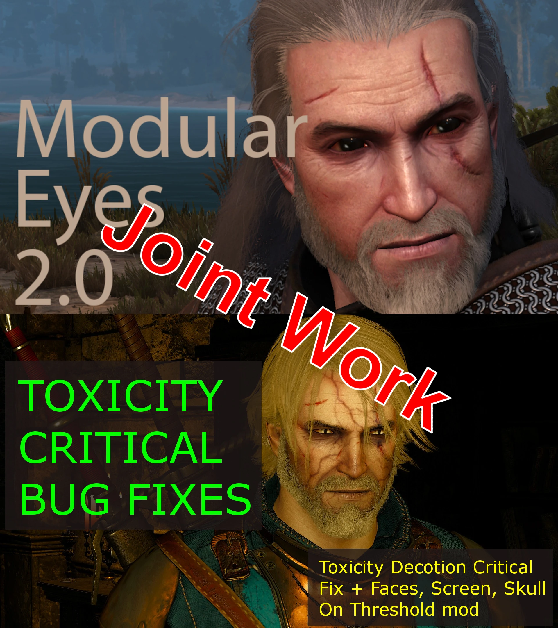 The Witcher 3 "Совместная работа - Модульные глаза с Исправлениями критических ошибок токсичности"
