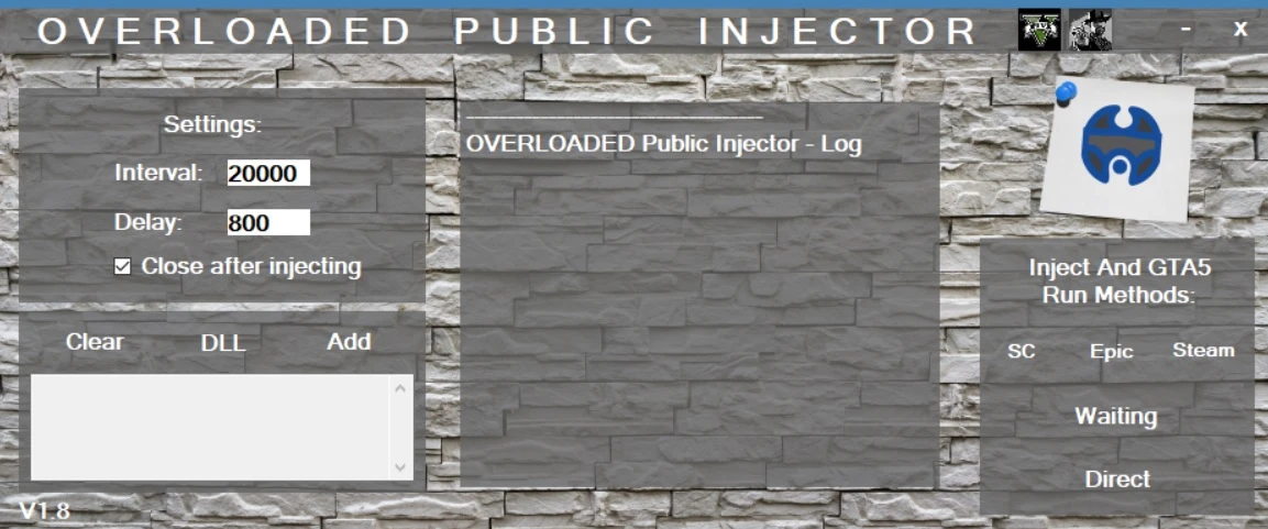 Grand Theft Auto 5 (GTA V): Overloaded Public Injector (v1.8)