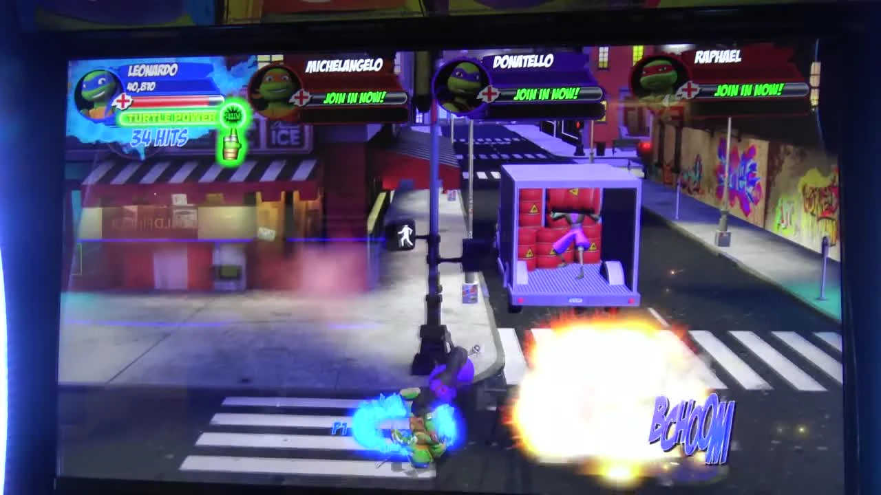 Teenage Mutant Ninja Turtles Arcade 2018 - Улицы Нью-Йорка (целый этап)