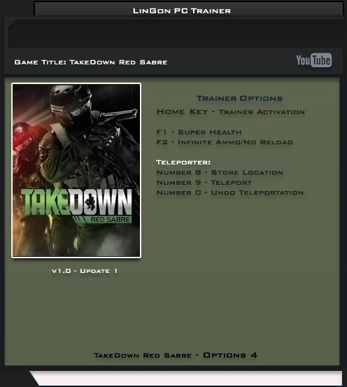 TakeDown Red Sabre: Трейнер/Trainer (+4) [1.0 ~ Update 1] {LinGon}