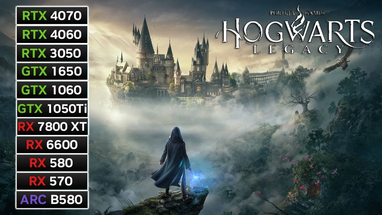 Бесплатная Hogwarts Legacy из EGS: Большой бенчмарк на 11 видеокартах от GTX 1050 Ti до RTX 4070
