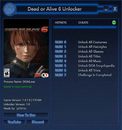 Dead or Alive 6: Unlocker [v1.0 | STEAM] {'pSYcHo}