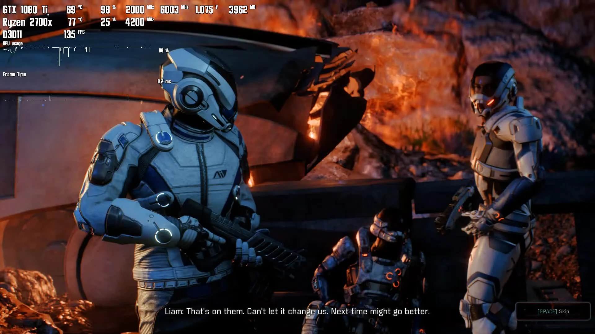 Mass Effect: Andromeda - Ryzen 2700x 1080ti 3533cl14 FHD Ultra