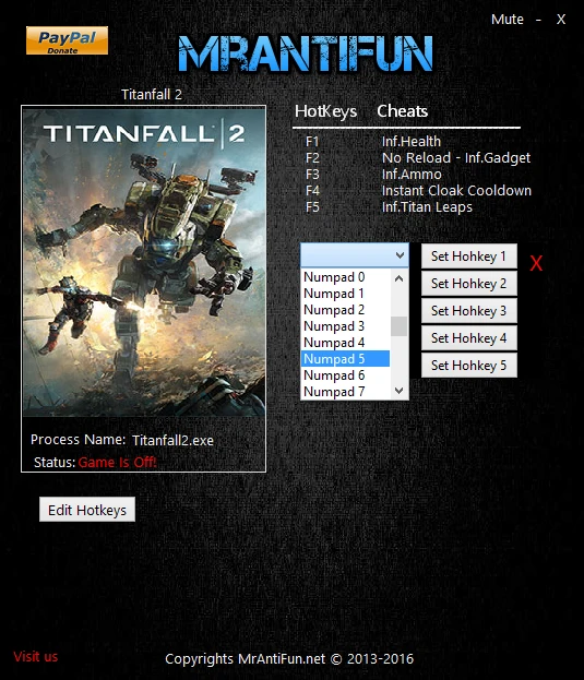 Titanfall 2: Трейнер/Trainer (+6) [2.0.11] {MrAntiFun}