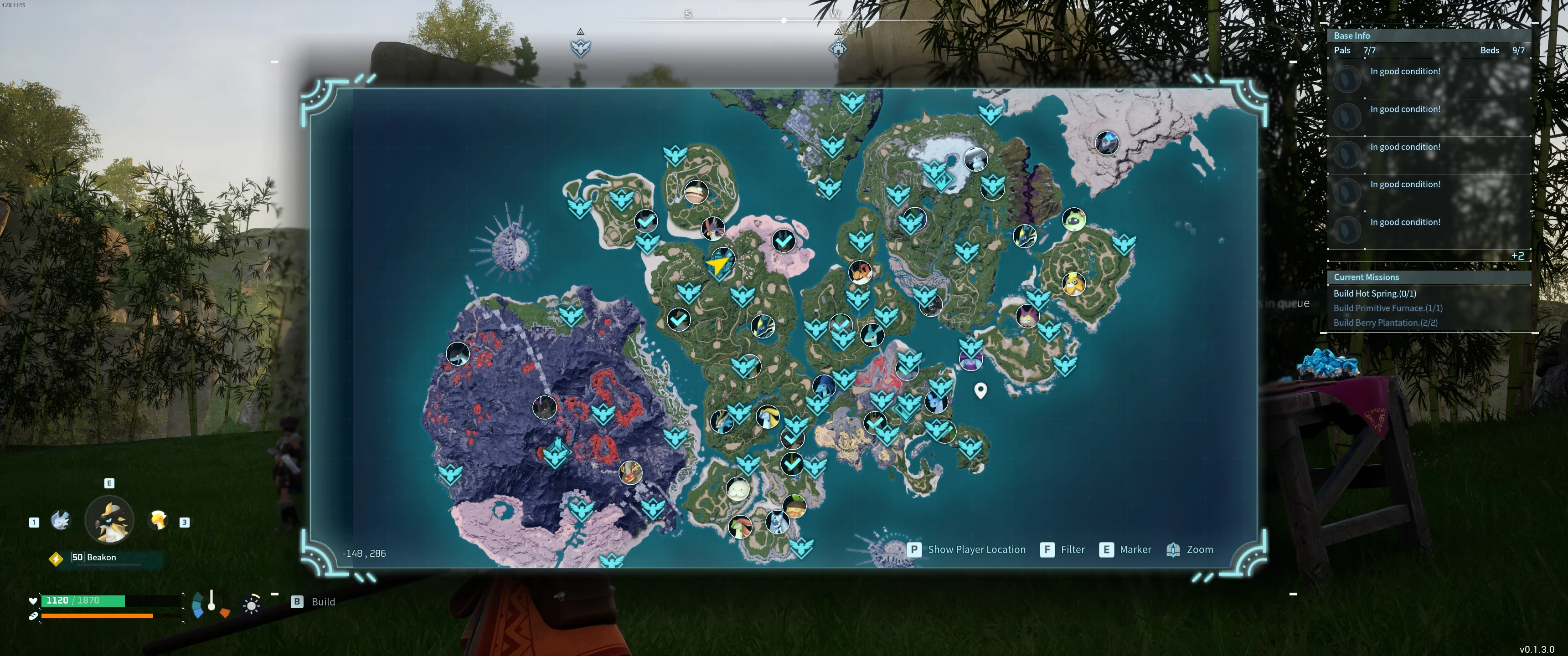 Palworld "Сохранение - Полная карта, все точки путешествия и все побежденные боссы"