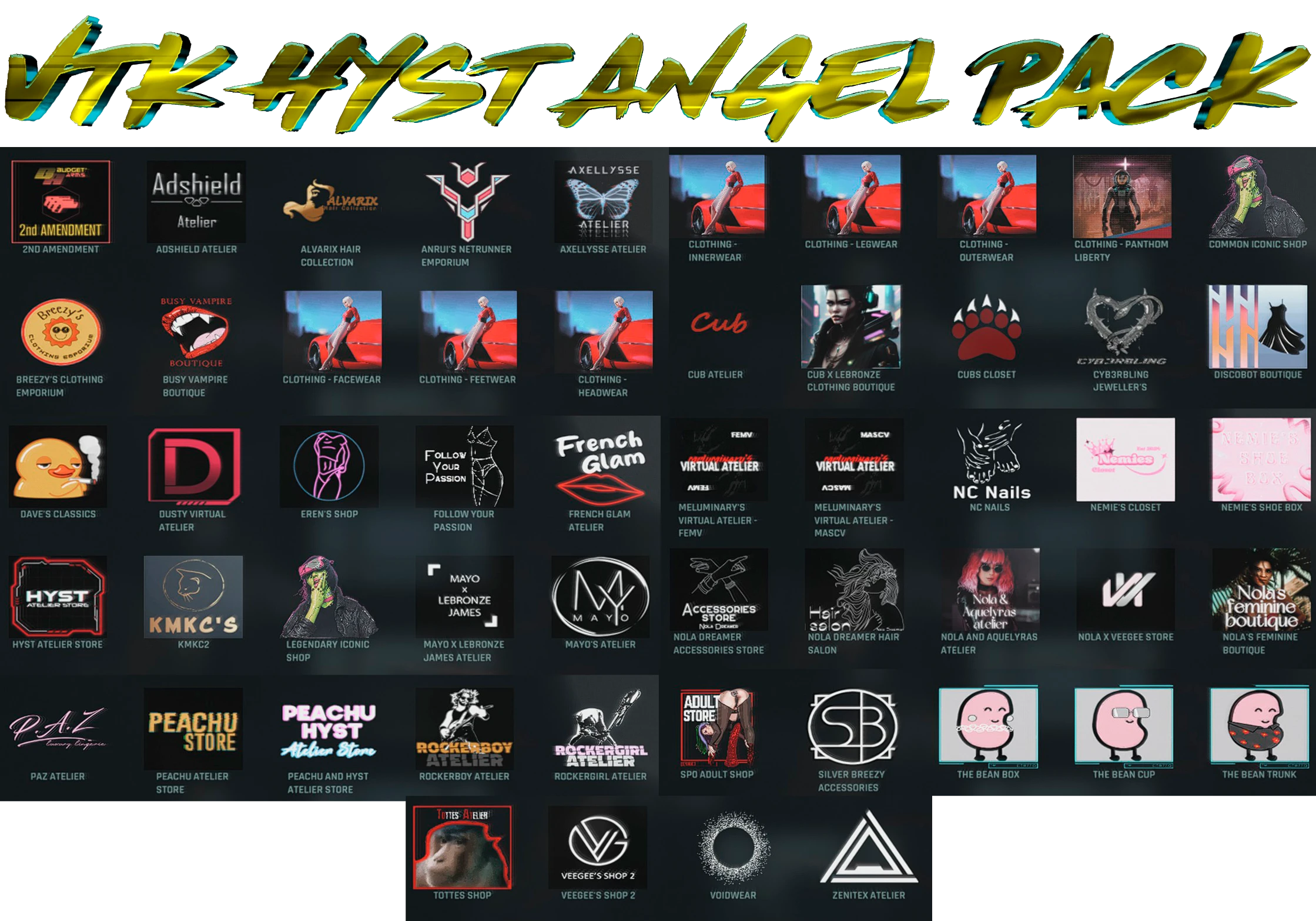 Cyberpunk 2077 "VTK Hyst Angel - Огромная сборка одежды, 65 магазинов и более 4000 новых предметов" [v1.3]