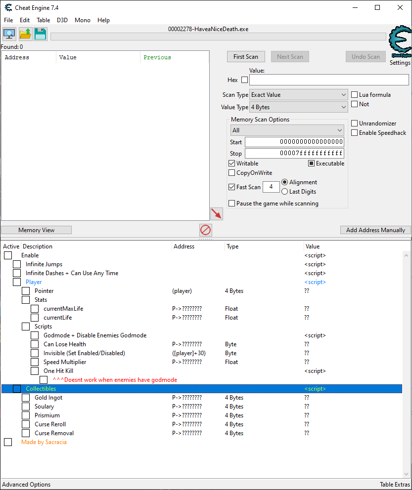 Have A Nice Death "Таблица для Cheat Engine" [UPD: 26.03.2023] {Sacracia}