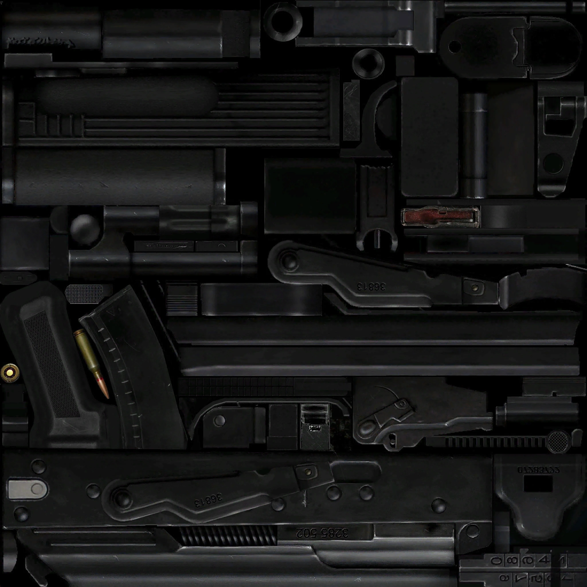 S.T.A.L.K.E.R.: Call of Pripyat "Ретекстур оригинального АКС-74 в черном пластике 2048 х 2048"