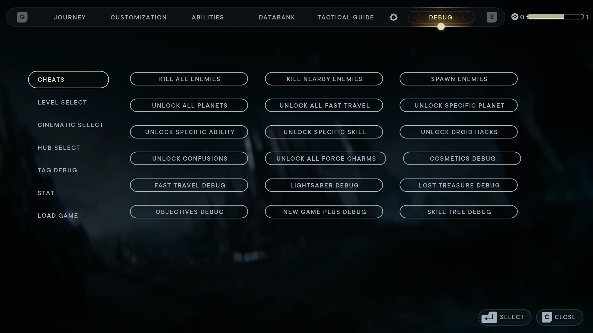 Star Wars Jedi: Survivor "Таблица для Cheat Engine + Режим Разработчика" [UPD: 01.05.2023] {cfemen}