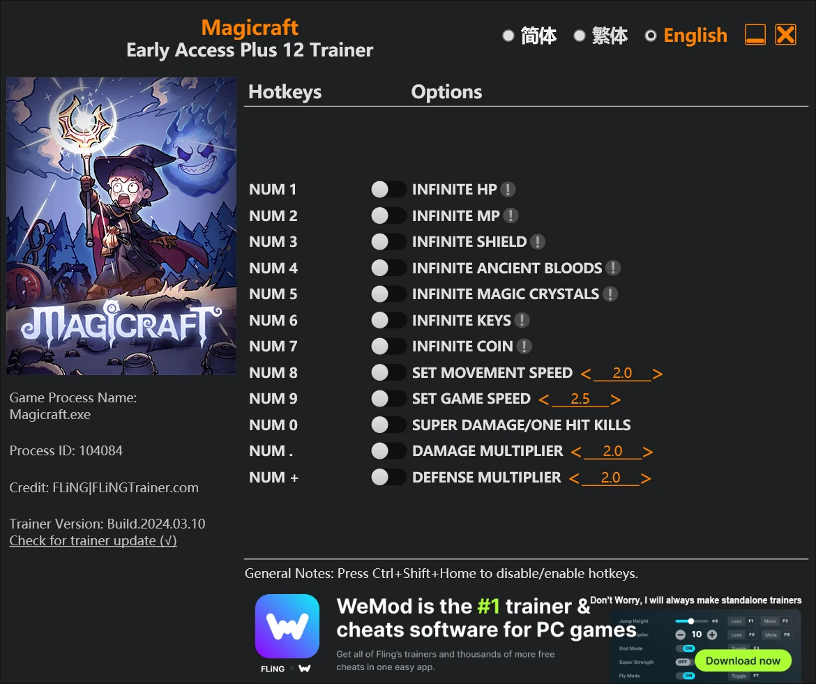 Magicraft "Трейнер +12" [EA: 29.04.2025] {FLiNG}