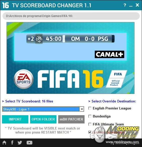 FIFA 16 "New Scoreboards by Sheyk90 / Новын табло"