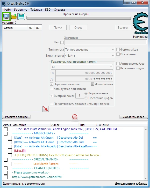 One Piece: Pirate Warriors 4: Таблица для Cheat Engine [1.0.2.1] {ColonelRVH}