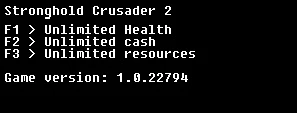 Stronghold Crusader 2 Трейнер/Trainer (+3) [Steam v.1.0.22794] {LIRW / GHL}